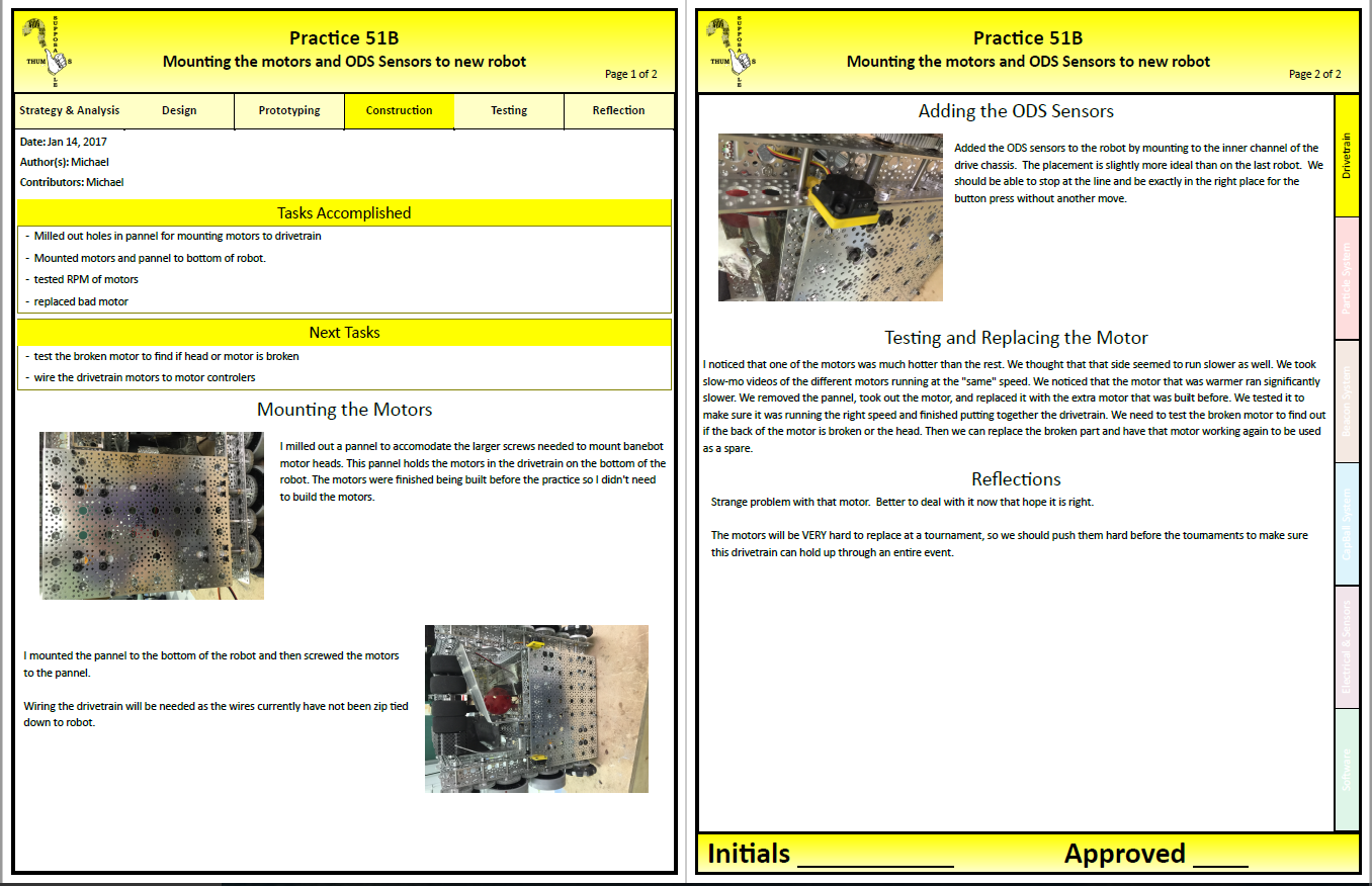 Supposable Thumbs Engineering Notebook Application